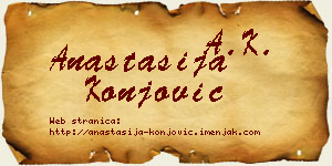 Anastasija Konjović vizit kartica